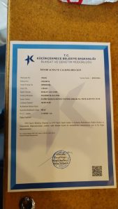 " Sağlık Bakanlığı Biyosidal Ürün Uygulama İzin Belgesi"